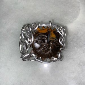 [SOLD]🌞Sun Pendant Silver Cuff Bracelet🌞